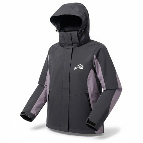 Áo khoác gió dã ngoại Gothiar Windshell Jacket 2 Lớp Đen Khói/Tím nhạt