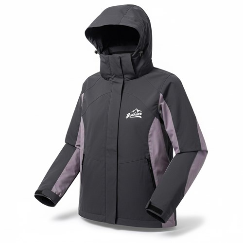 Áo khoác gió dã ngoại Gothiar Windshell Jacket 2 Lớp Đen Khói/Tím nhạt