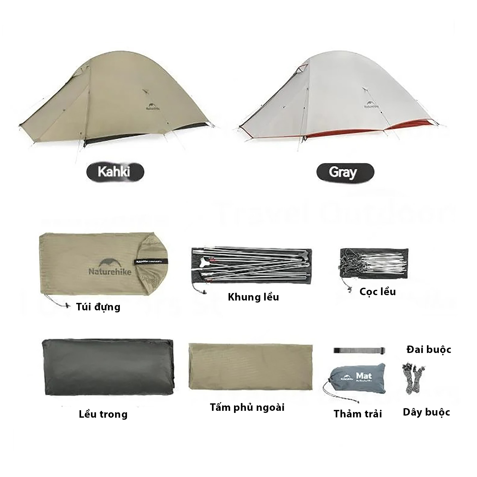 Lều cắm trại 2 người Naturehike Ultralight Cloud Up Pro Tent CNK2350WS020
