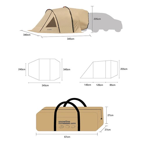 Lều hình ống sau xe ô tô Snowline Saturn Car Shelter SNE5ULT005
