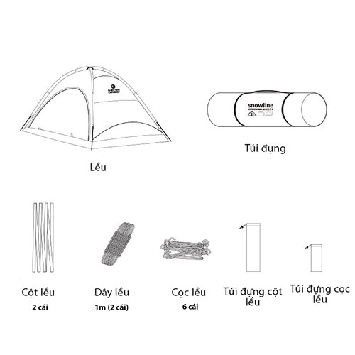 Lều cắm trại 2 người Snowline Shelter Dome 2P SNF5ULT007