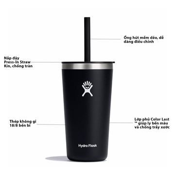 Ly nước giữ lạnh Hydro Flask Around Tumbler Straw Lid 20 OZ T20PS