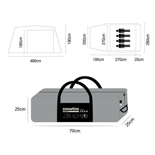 Lều cắm trại 4 người Snowline Titan Dome Tent SND5ULT010
