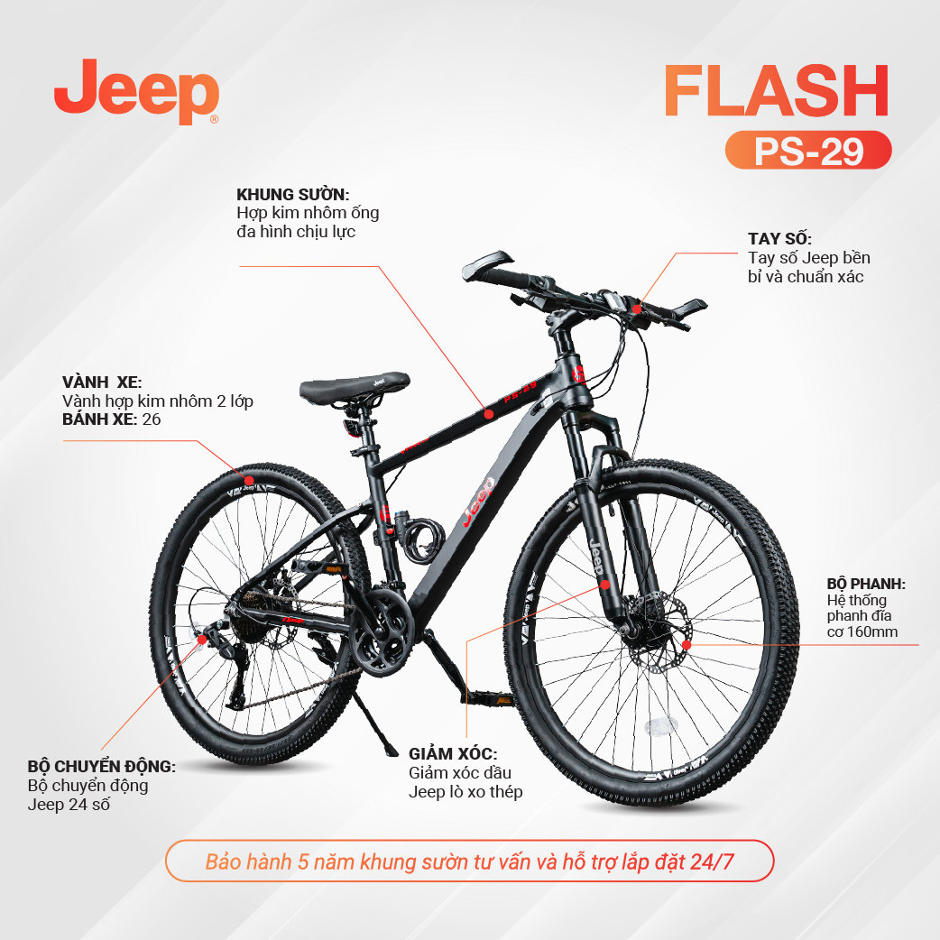 Xe đạp leo núi JEEP Mountain Bike Flash PS-29