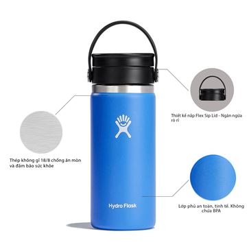 Bình nước giữ nhiệt Hydro Flask Wide Flex Sip Lid 16 OZ W16BCX