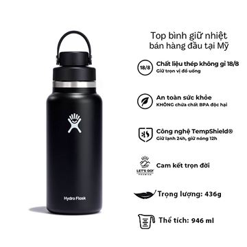 Bình nước giữ lạnh Hydro Flask Wide Flex Chug Cap 32 OZ W32BFCC