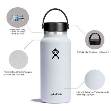 Bình nước giữ nhiệt Hydro Flask Wide Flex Cap 32 OZ W32BTS