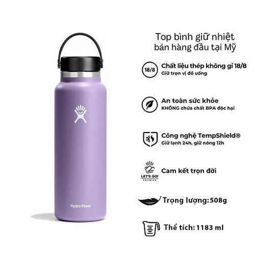 Bình nước giữ nhiệt Hydro Flask Wide Flex Cap 40 OZ W40BTS