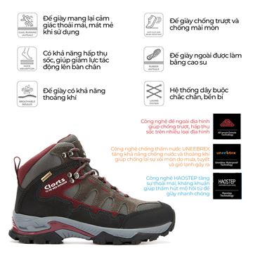 Giày leo núi cổ cao Clorts Trekking Shoes 3B049A