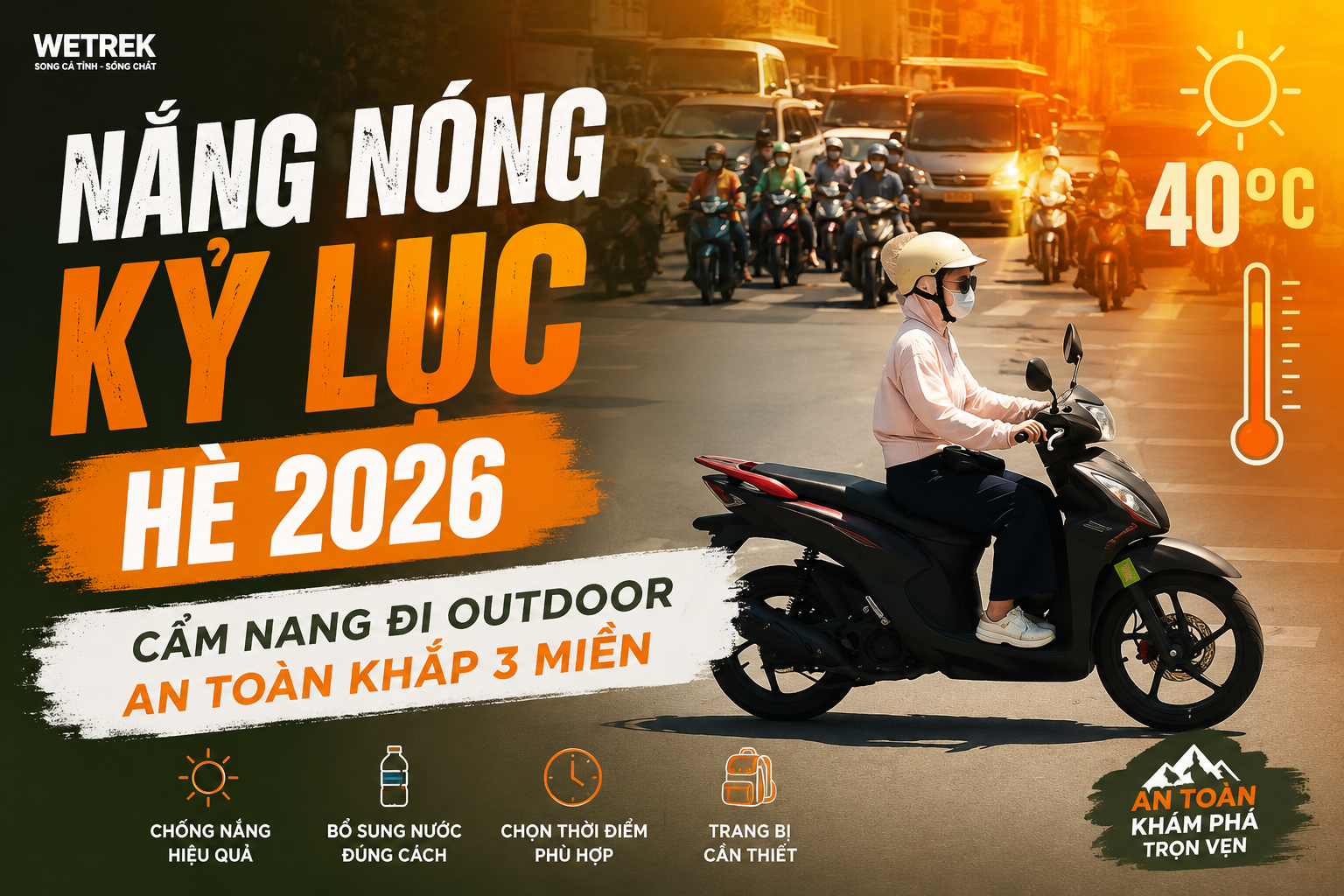 Nắng Nóng Kỷ Lục Hè 2026: Cẩm Nang Đi Outdoor An Toàn Khắp 3 Miền
