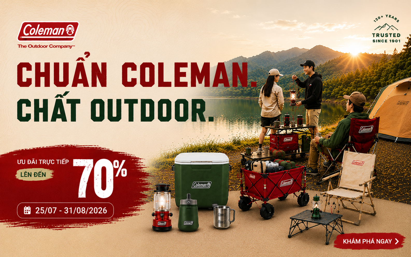 Ưu Đãi Coleman Đến 70% – Mùa Hè Bùng Nổ Cùng Đồ Outdoor Chính Hãng