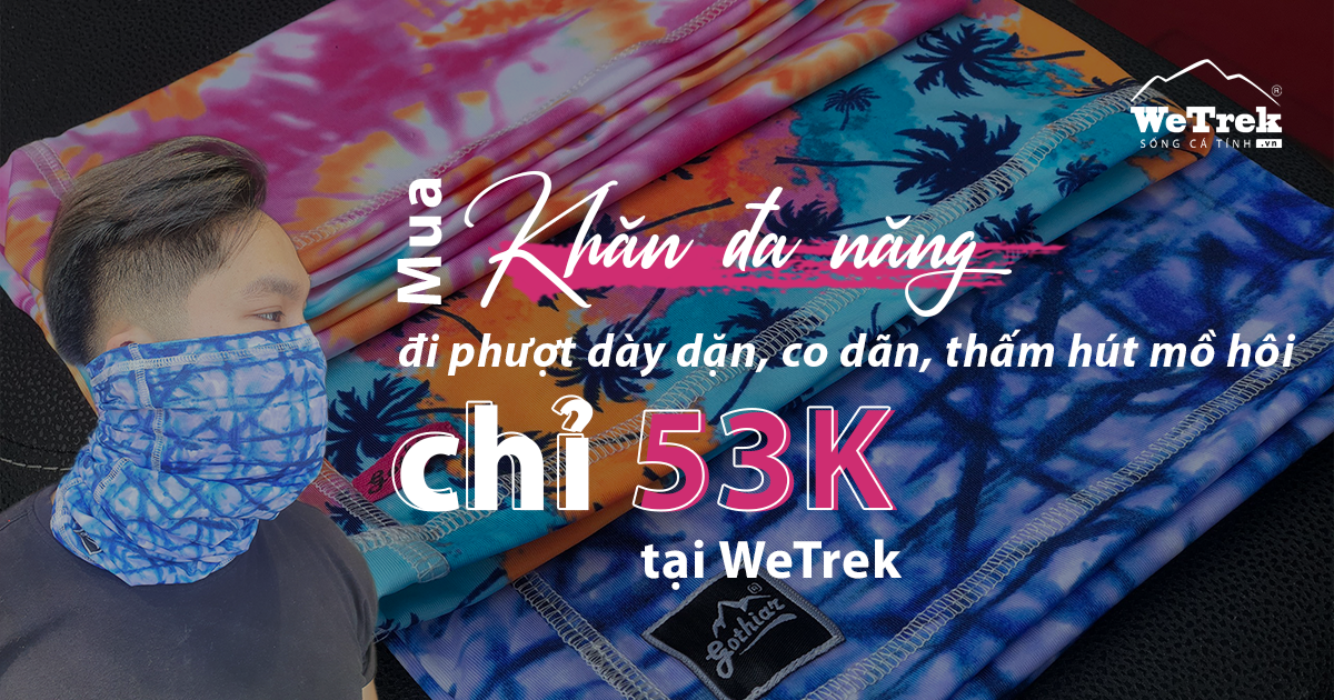 Mua khăn đa năng đi phượt dày dặn, co dãn, thấm hút mồ hôi chỉ 53K tại WeTrek 1 khăn phượt đa năng hà nội