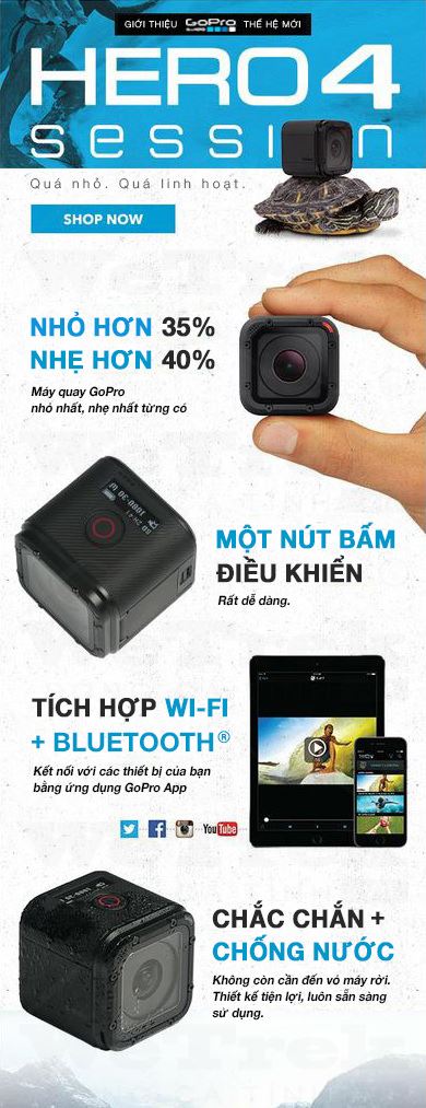 Ưu điểm vượt trội của camera hành trình GoPro HERO4 Session 