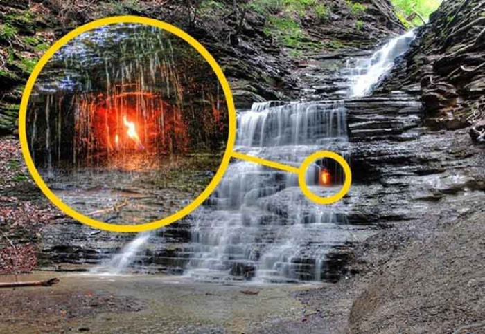 Ngọn lửa vĩnh cửu trong thác nước, du khách được dặn mang theo bật lửa 4