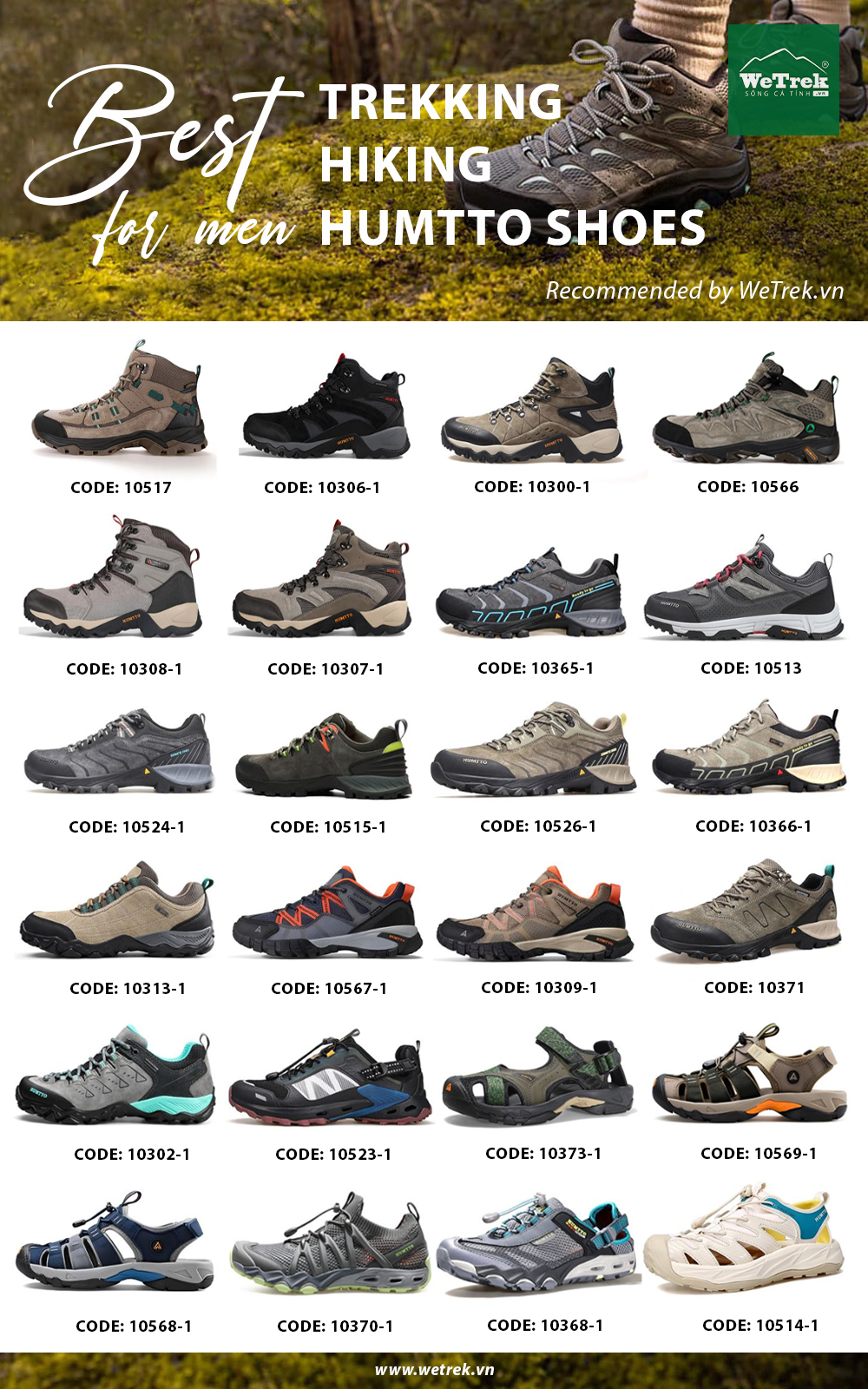 tổng hợp các mẫu giày Humtto WeTrek